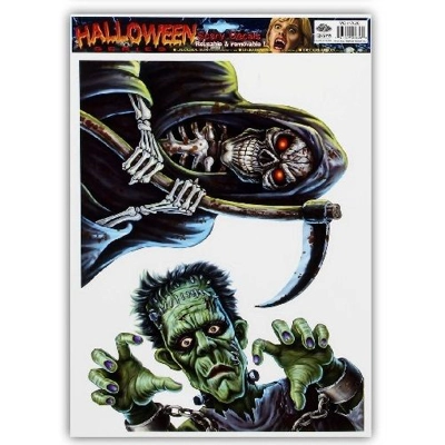 Halloween Window Stickers - REAPER/FRANKENSTEIN - A3 SIZED Halloween Window Stickers - REAPER/FRANKENSTEIN - A3 SIZED