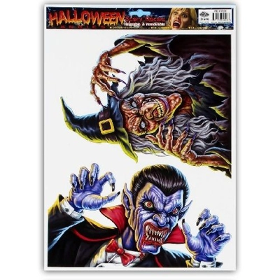 Halloween Window Stickers -WITCH/DRACULA - A3 SIZED Halloween Window Stickers -WITCH/DRACULA - A3 SIZED