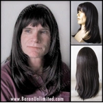Aaron Synthetic Man's Long Wig Darkest Brown
