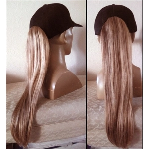 Baseball cap with 18 inch synthetic ponytail