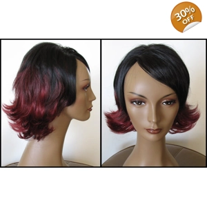 Hannah Black and Burgundy Flip Synthetic Wig