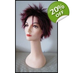 Burgundy Spikey Synthetic Wig