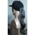 Human Hair Long Grey Ponytail on Black Cap