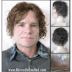 Jet Hand Tied Human Hair Man's Wig