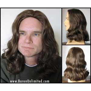 Jesus synthetic wig - Med Dark Brown