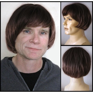 Jole Synthetic Mans Wig Dark Warm Brown