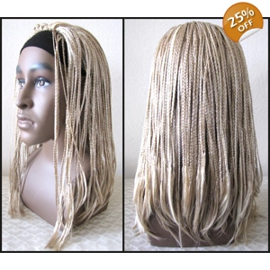 Trina Blonde Microbraids on a headband