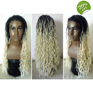 Long Microbraids Blonde Ombre Wig - One Left