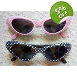 Pocka-dot Cat Eye Sunglasses 50s Style