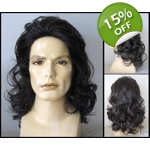 Tawn  Dark Brown Color Shoulder Length Wavy Mens