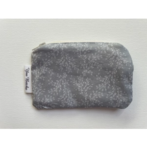 Wallet - Grey with white flowers