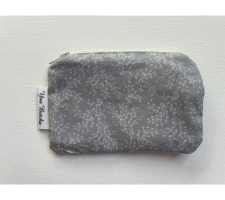 Wallet - Grey with white flowers