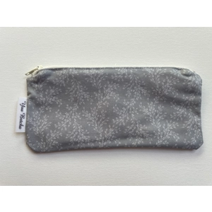 Makeup Bag -  Grey with white flowers