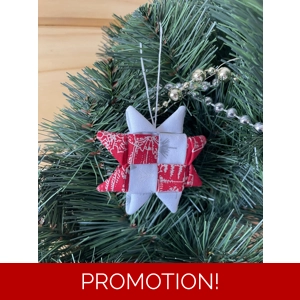 Christmas Ornaments - Fabric Scandinavian Star 6.5cm