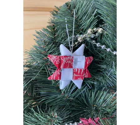 Christmas Ornaments - Fabric Scandinavian Star 6.5cm