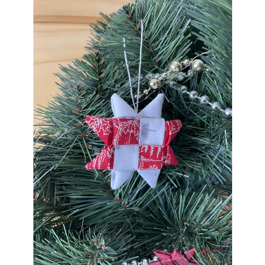 Christmas Ornaments - Fabric Scandinavian Star 6.5cm