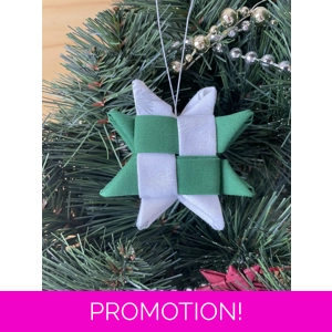 Christmas Ornaments - Fabric Scandinavian Star 6.5cm