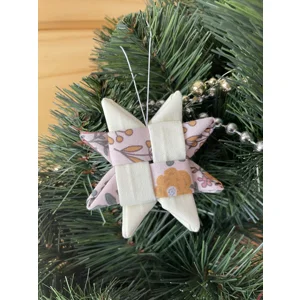 Christmas Ornaments - Fabric Scandinavian Star 6.5cm