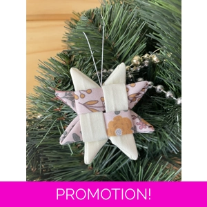 Christmas Ornaments - Fabric Scandinavian Star 6.5cm
