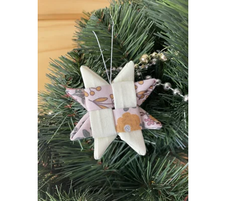Christmas Ornaments - Fabric Scandinavian Star 6.5cm