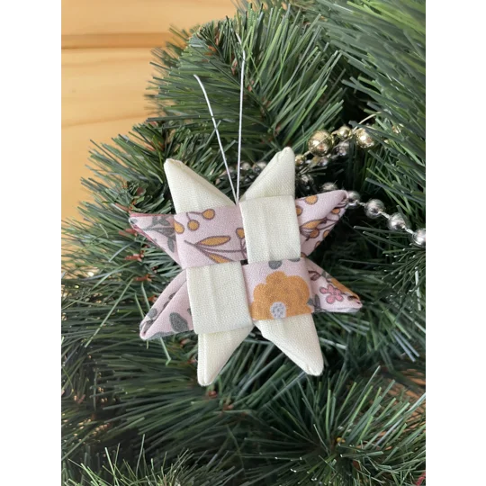 Christmas Ornaments - Fabric Scandinavian Star 6.5cm