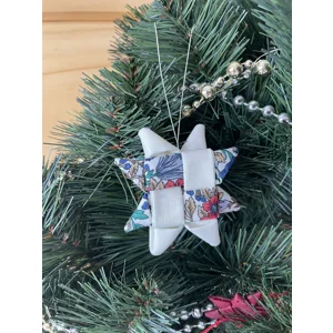 Christmas Ornaments - Fabric Scandinavian Star 6.5cm