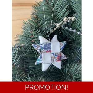 Christmas Ornaments - Fabric Scandinavian Star 6.5cm