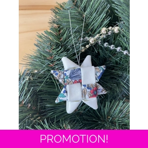 Christmas Ornaments - Fabric Scandinavian Star 6.5cm