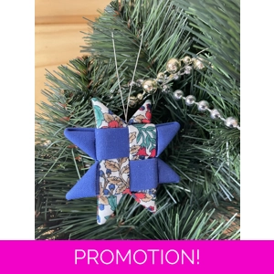Christmas Ornaments - Fabric Scandinavian Star 6.5cm