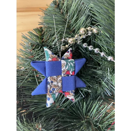 Christmas Ornaments - Fabric Scandinavian Star 6.5cm