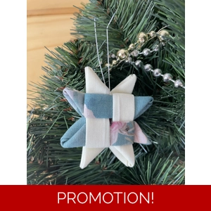 Christmas Ornaments - Fabric Scandinavian Star 6.5cm