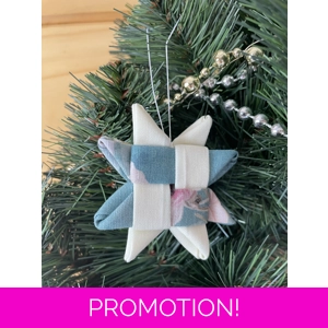 Christmas Ornaments - Fabric Scandinavian Star 6.5cm