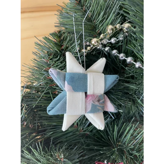 Christmas Ornaments - Fabric Scandinavian Star 6.5cm