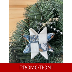 Christmas Ornaments - Fabric Scandinavian Star 6.5cm