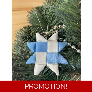Christmas Ornaments - Fabric Scandinavian Star 6.5cm