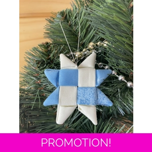 Christmas Ornaments - Fabric Scandinavian Star 6.5cm