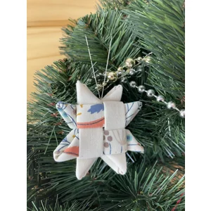 Christmas Ornaments - Fabric Scandinavian Star 6.5cm