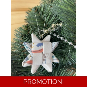 Christmas Ornaments - Fabric Scandinavian Star 6.5cm