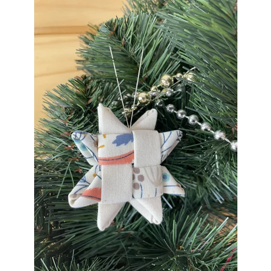 Christmas Ornaments - Fabric Scandinavian Star 6.5cm