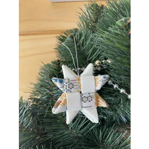 Christmas Ornaments - Fabric Scandinavian Star 6.5cm