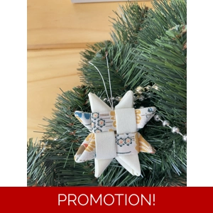 Christmas Ornaments - Fabric Scandinavian Star 6.5cm