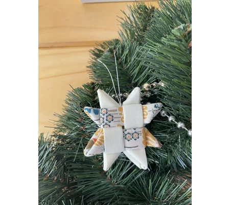 Christmas Ornaments - Fabric Scandinavian Star 6.5cm