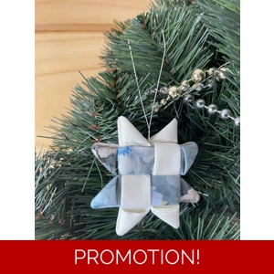 Christmas Ornaments - Fabric Scandinavian Star 6.5cm