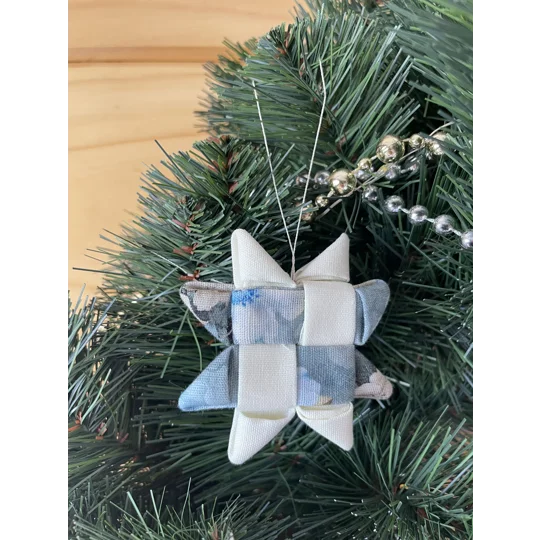 Christmas Ornaments - Fabric Scandinavian Star 6.5cm