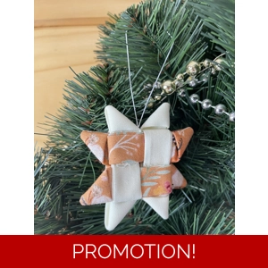 Christmas Ornaments - Fabric Scandinavian Star 6.5cm