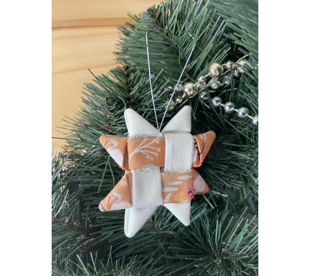 Christmas Ornaments - Fabric Scandinavian Star 6.5cm