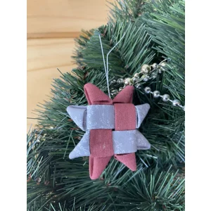 Christmas Ornaments - Fabric Scandinavian Star 6.5cm