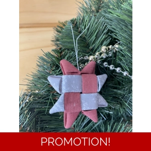 Christmas Ornaments - Fabric Scandinavian Star 6.5cm