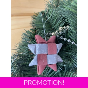 Christmas Ornaments - Fabric Scandinavian Star 6.5cm