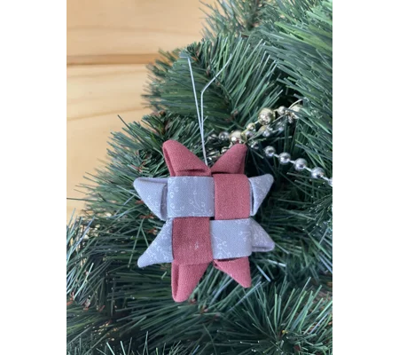 Christmas Ornaments - Fabric Scandinavian Star 6.5cm